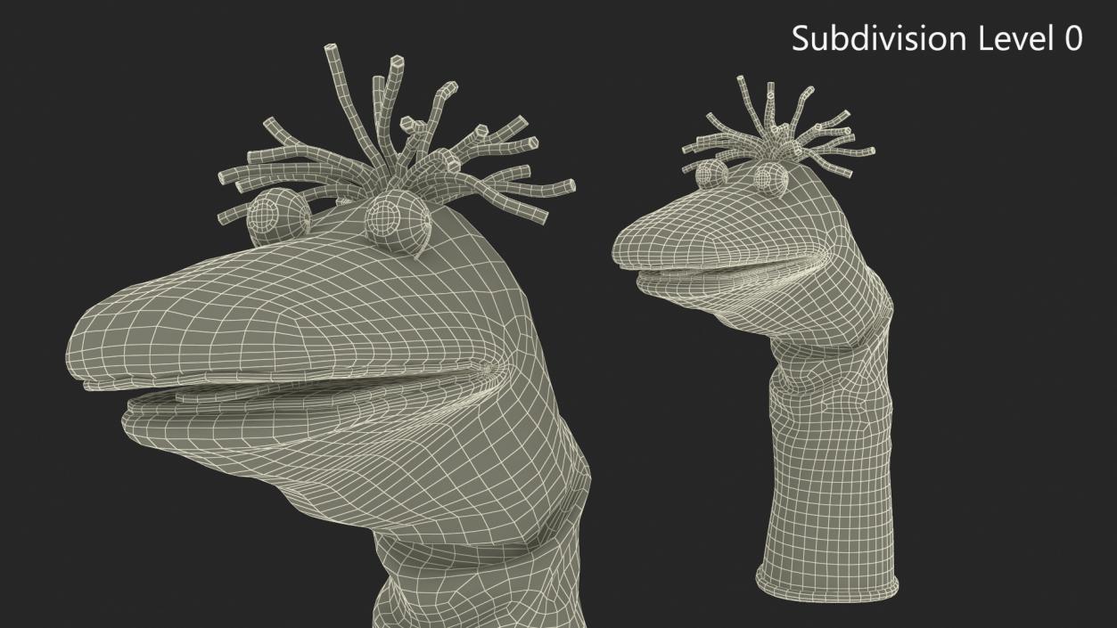 Striped Sock Puppet Boy Rigged for Maya 3D model