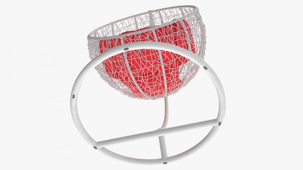 Swing Ball Eliott Wicker Chair with Stand White 3D