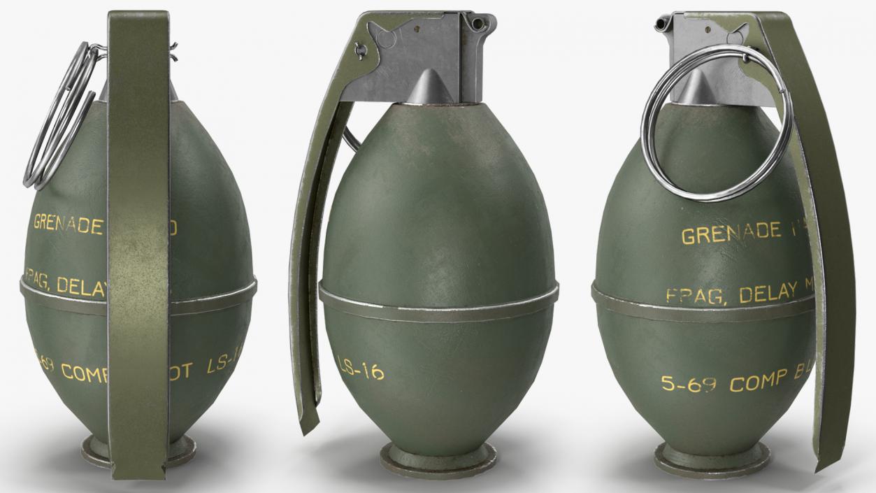 3D M26 Grenade Game Weapon model