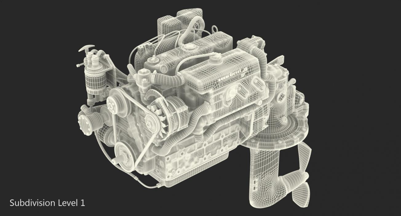 3D Nanni Marine Diesel Engine