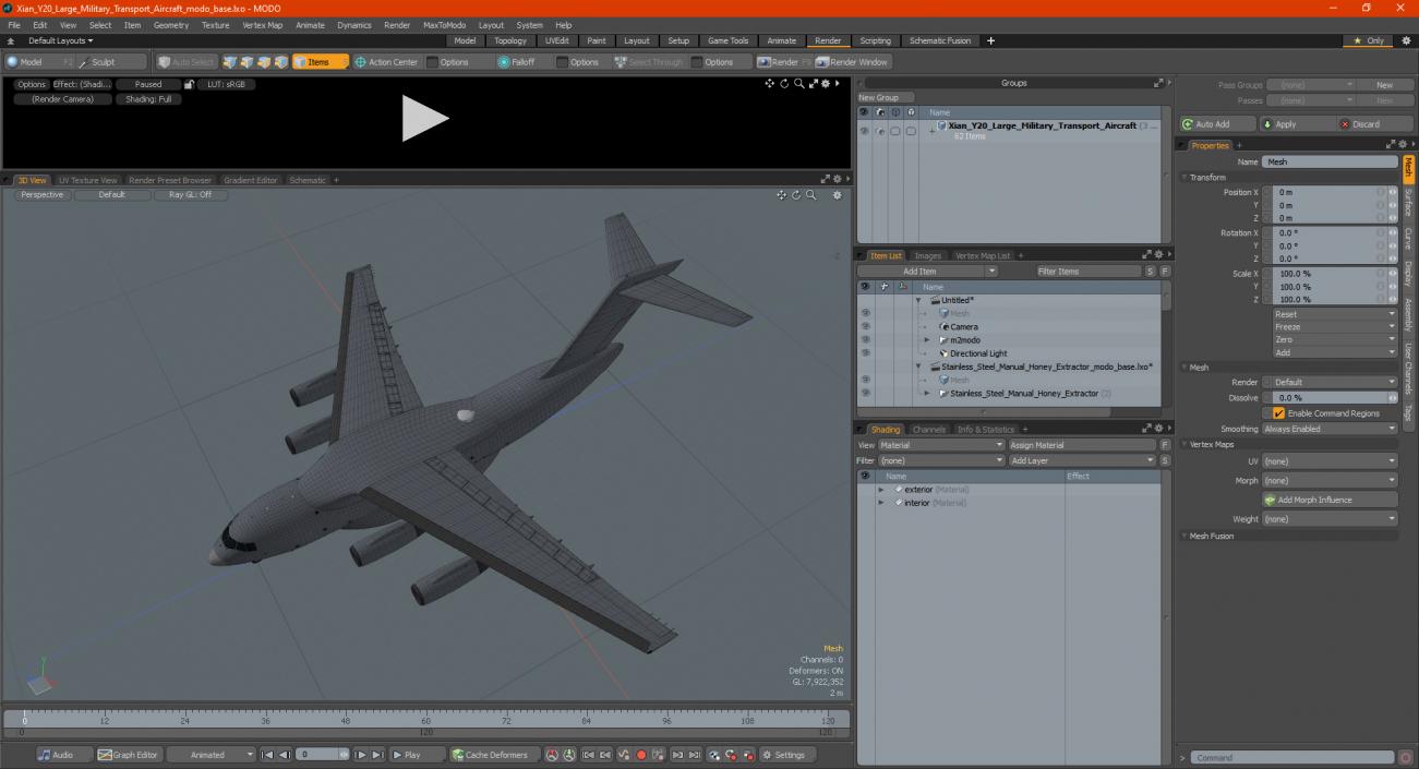 Xian Y20 Large Military Transport Aircraft 3D