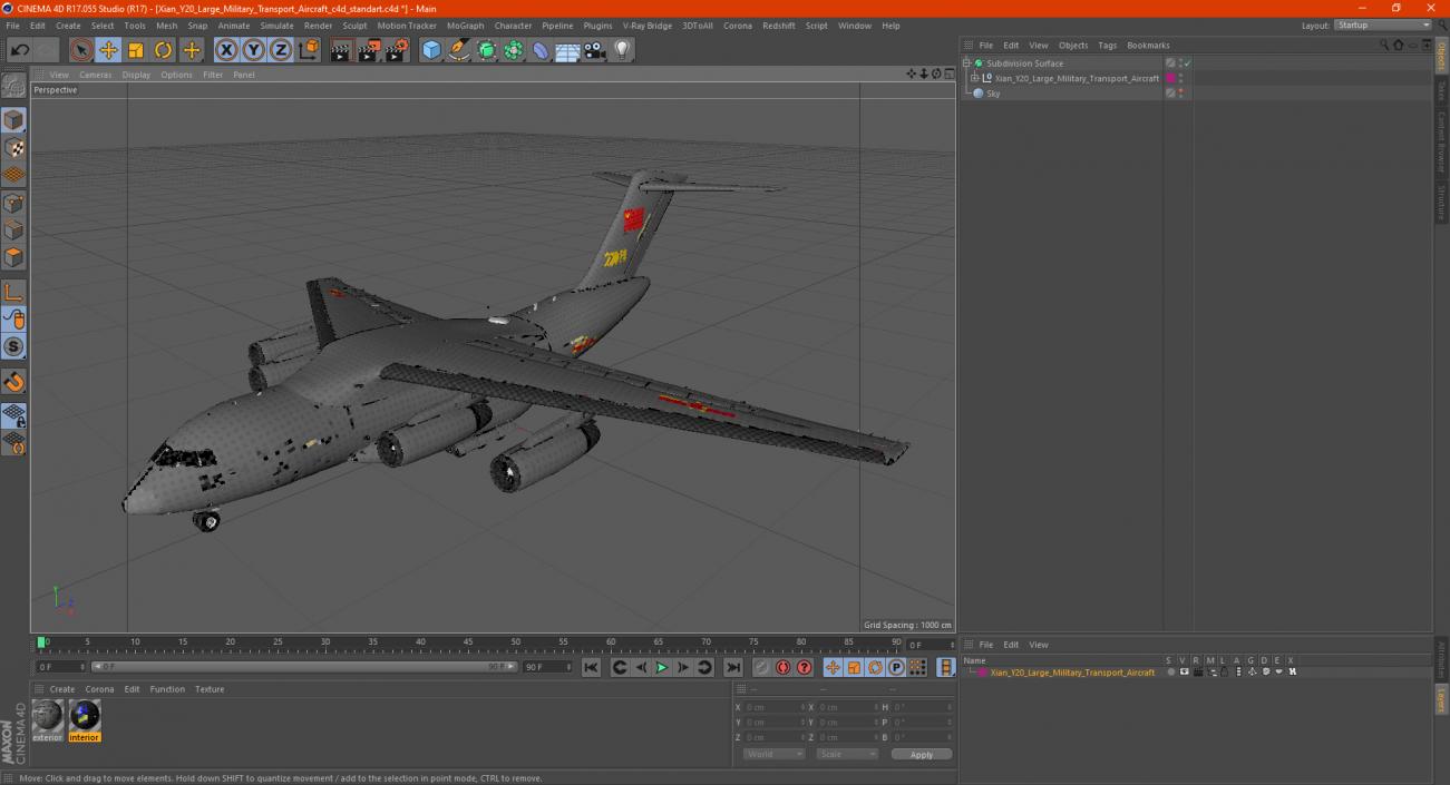 Xian Y20 Large Military Transport Aircraft 3D