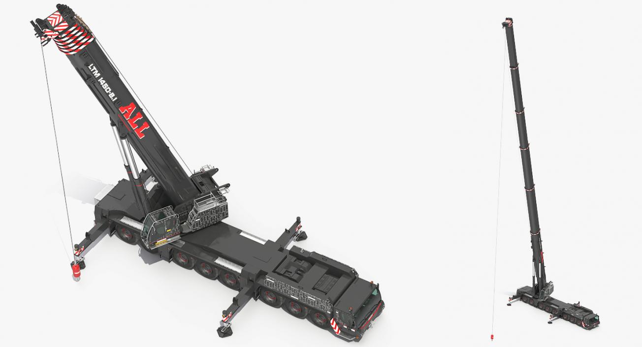 3D model Rigged Mobile Cranes Liebherr Collection