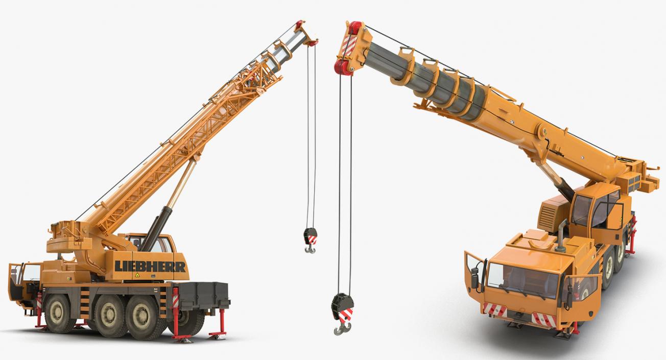 3D model Rigged Mobile Cranes Liebherr Collection