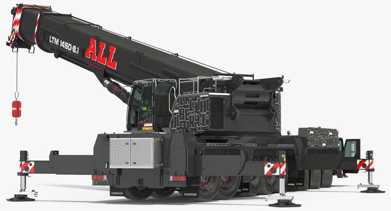 3D model Rigged Mobile Cranes Liebherr Collection