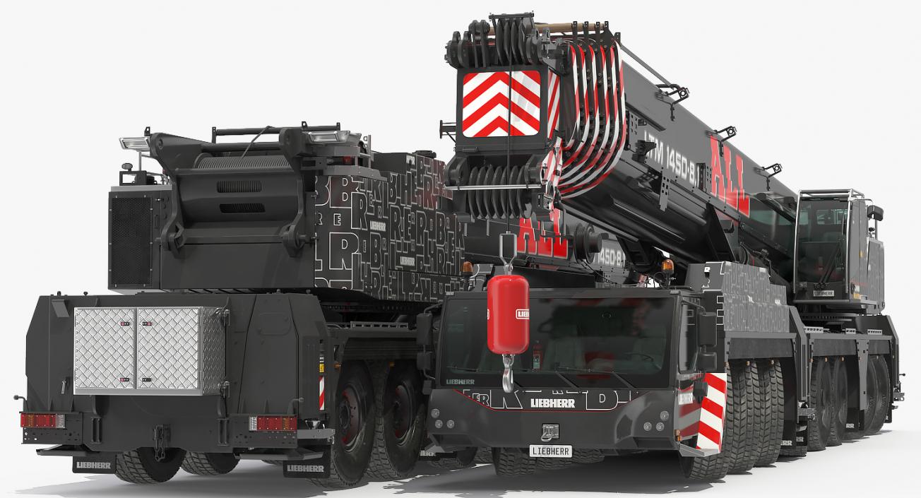 3D model Rigged Mobile Cranes Liebherr Collection