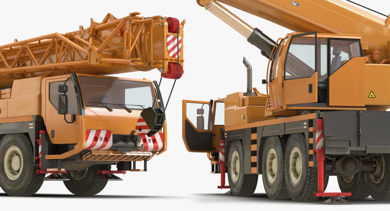 3D model Rigged Mobile Cranes Liebherr Collection