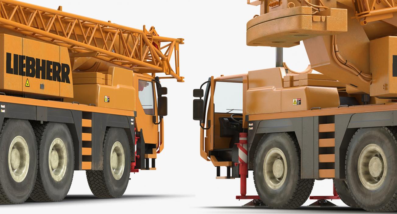 3D model Rigged Mobile Cranes Liebherr Collection