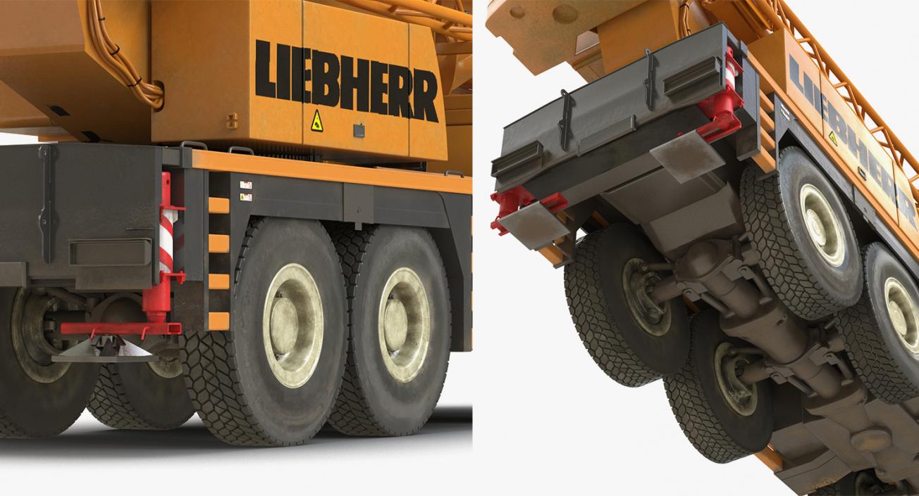 3D model Rigged Mobile Cranes Liebherr Collection