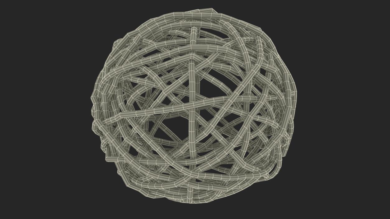 Decorative Rattan Twig Orb Hazel 3D