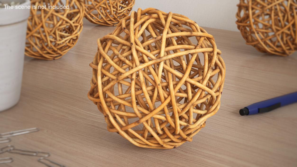 Decorative Rattan Twig Orb Hazel 3D