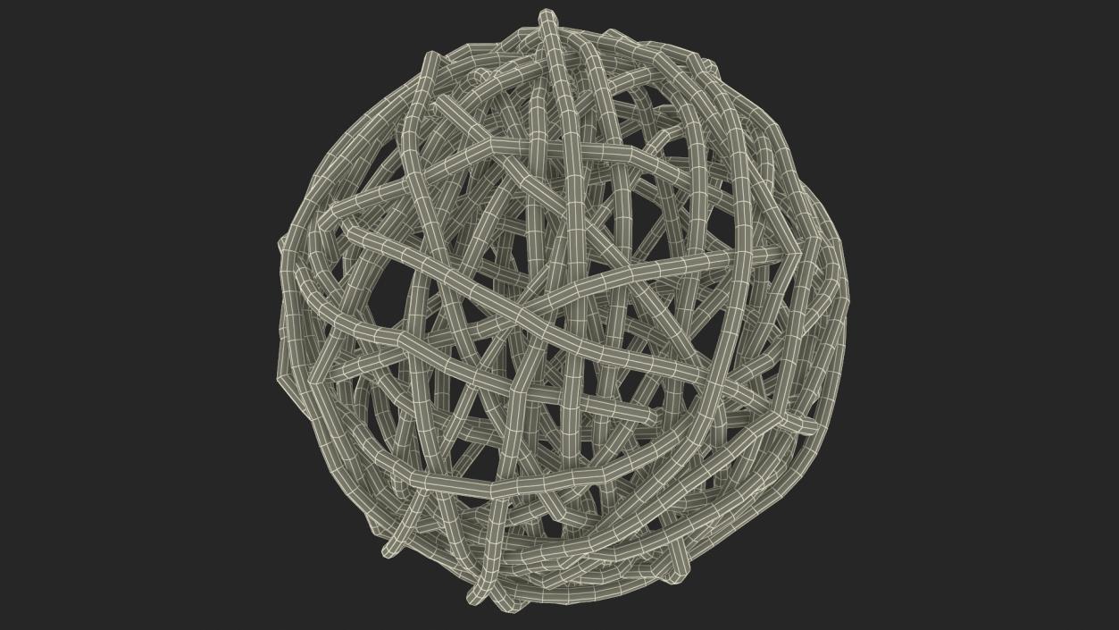 Decorative Rattan Twig Orb Hazel 3D