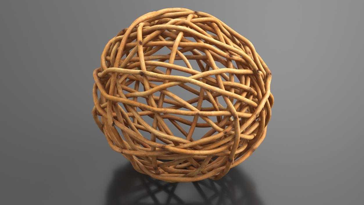 Decorative Rattan Twig Orb Hazel 3D