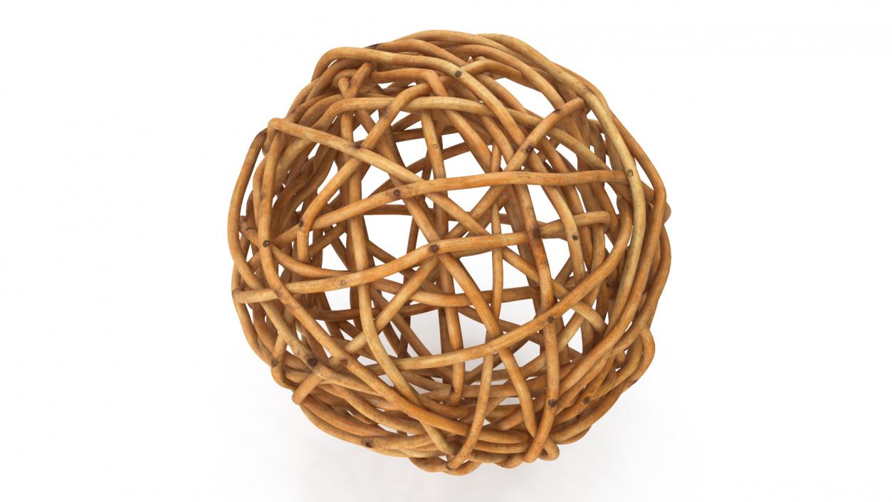 Decorative Rattan Twig Orb Hazel 3D