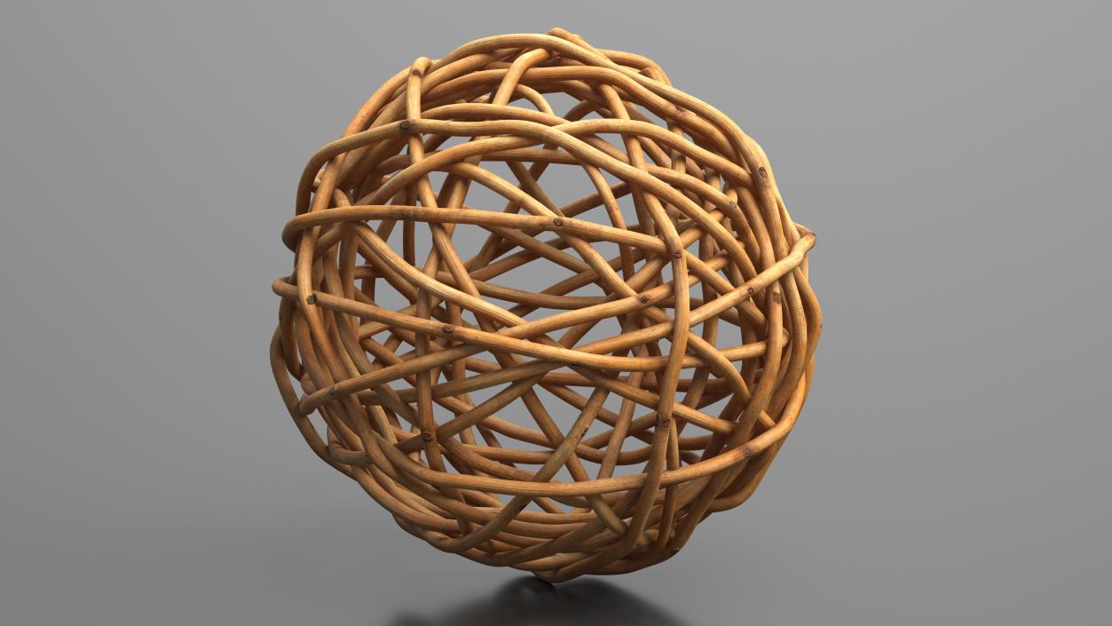 Decorative Rattan Twig Orb Hazel 3D