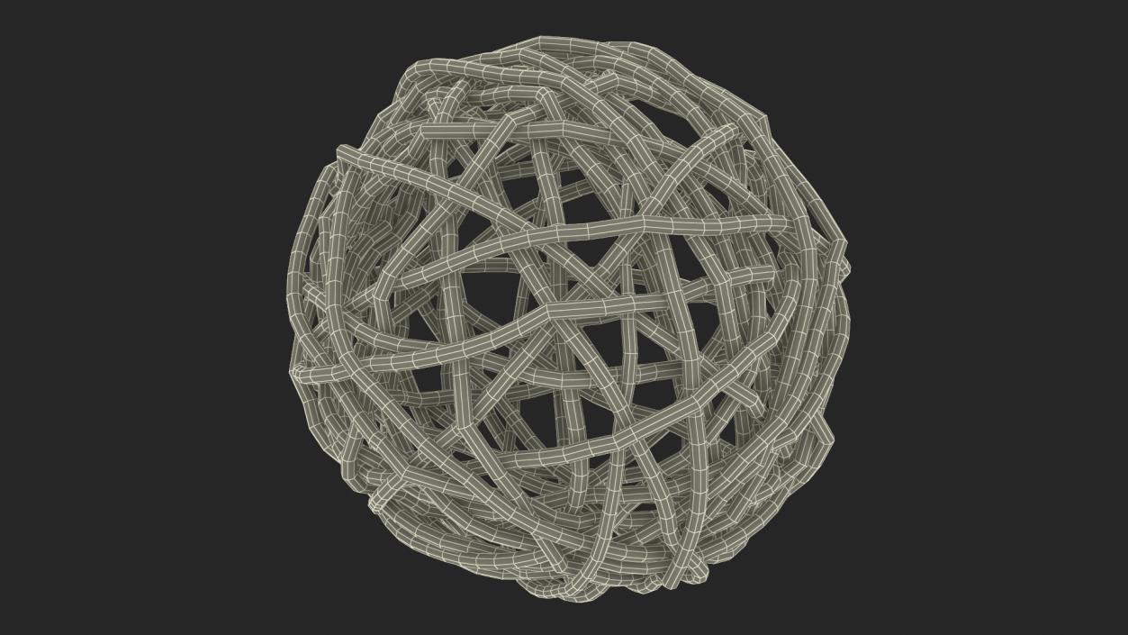 Decorative Rattan Twig Orb Hazel 3D