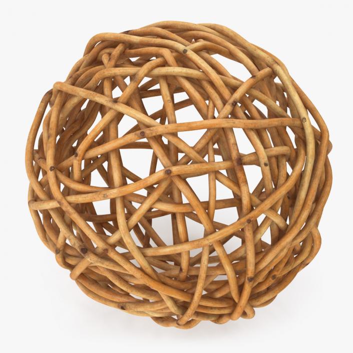 Decorative Rattan Twig Orb Hazel 3D