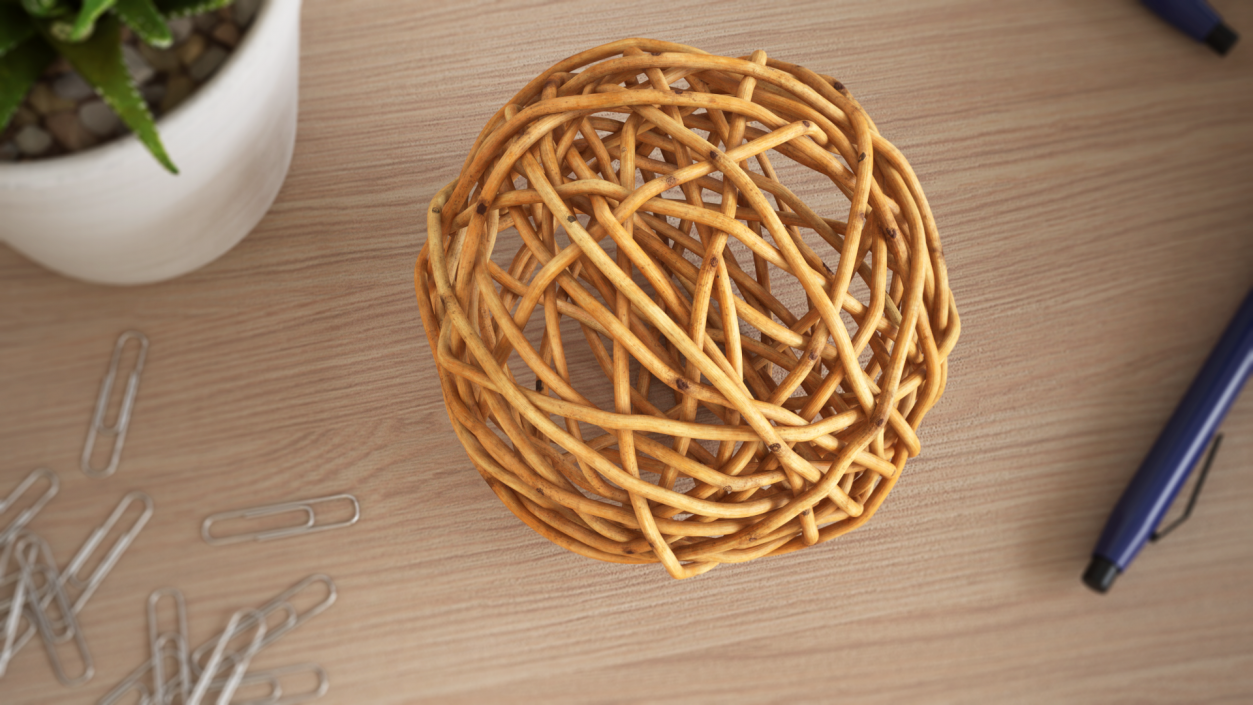 Decorative Rattan Twig Orb Hazel 3D