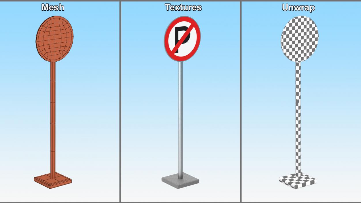 3D model Road Sign No Parking