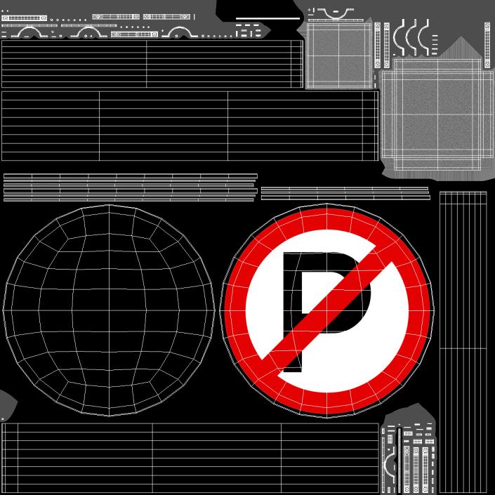 3D model Road Sign No Parking