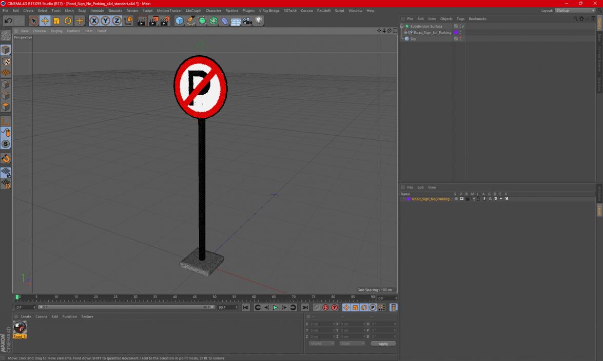 3D model Road Sign No Parking