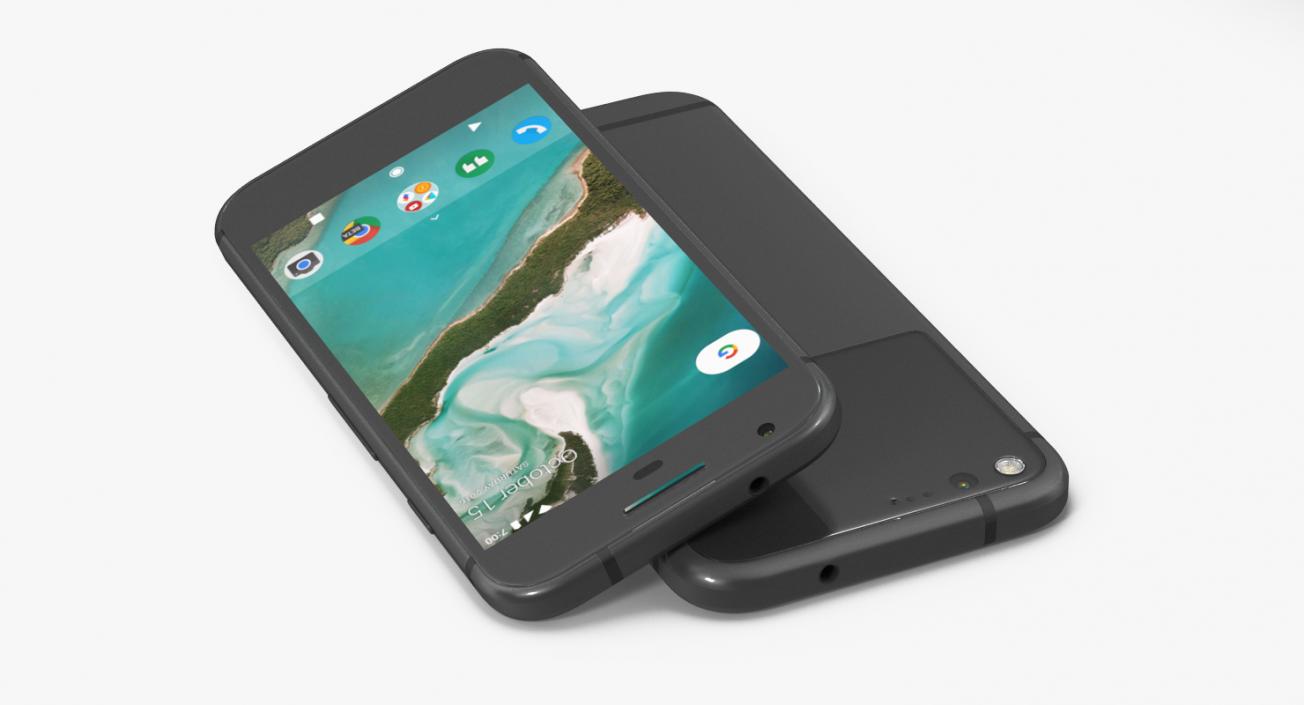 Google Pixel Phone Quite Black Set 3D model