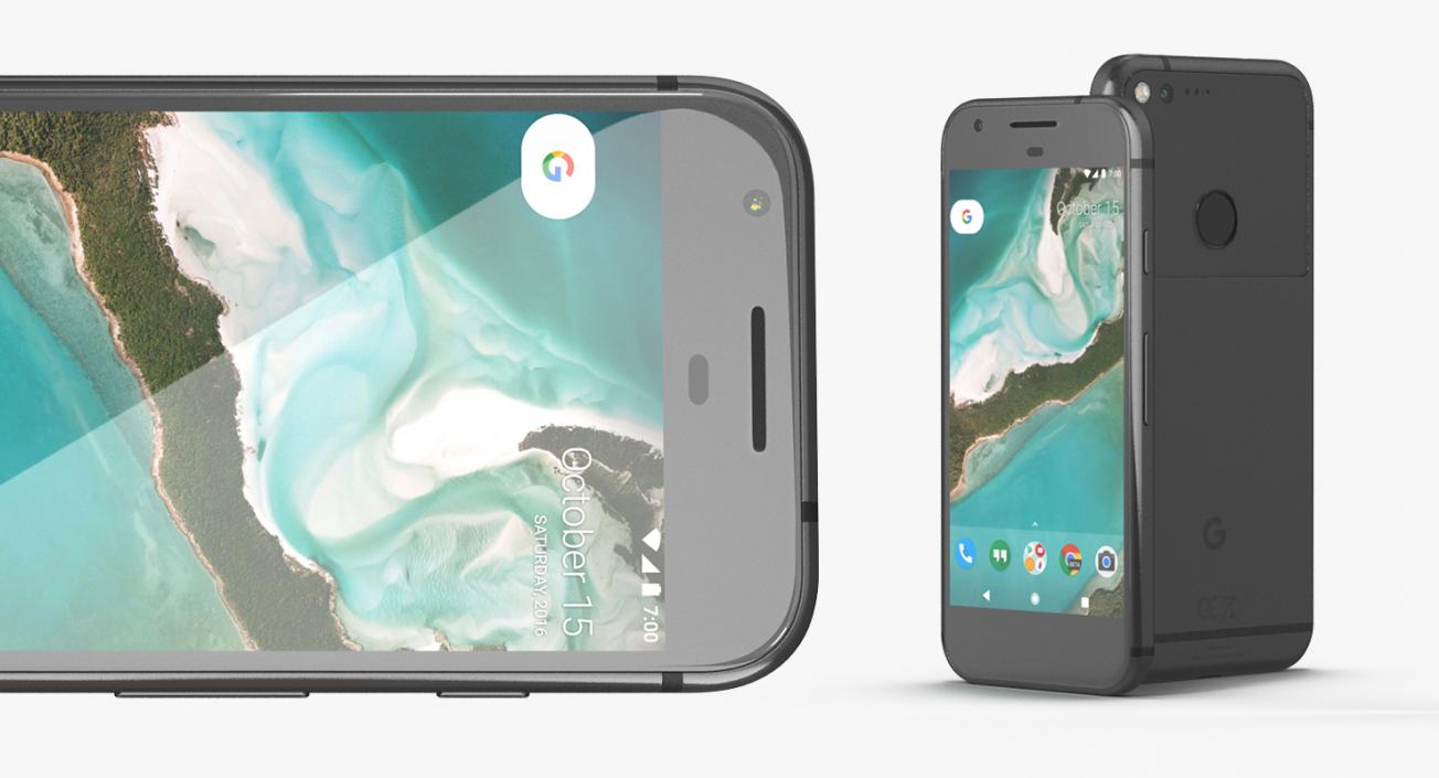 Google Pixel Phone Quite Black Set 3D model