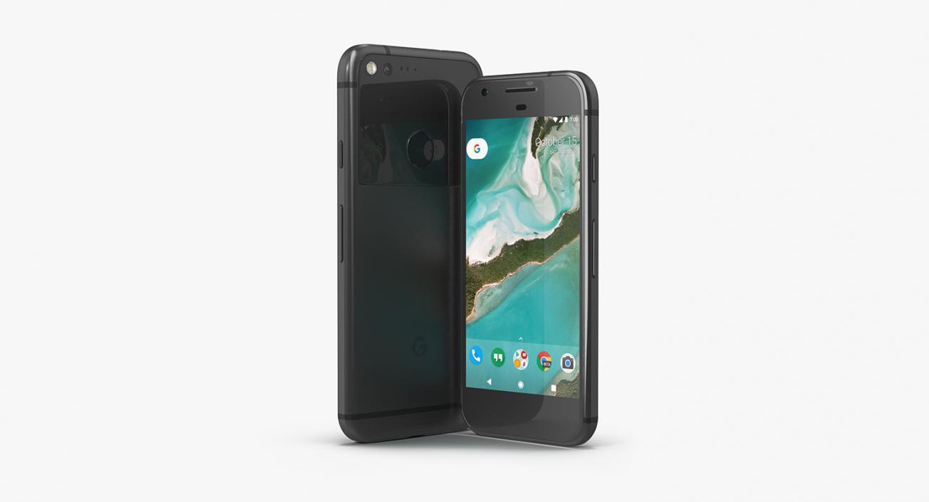 Google Pixel Phone Quite Black Set 3D model