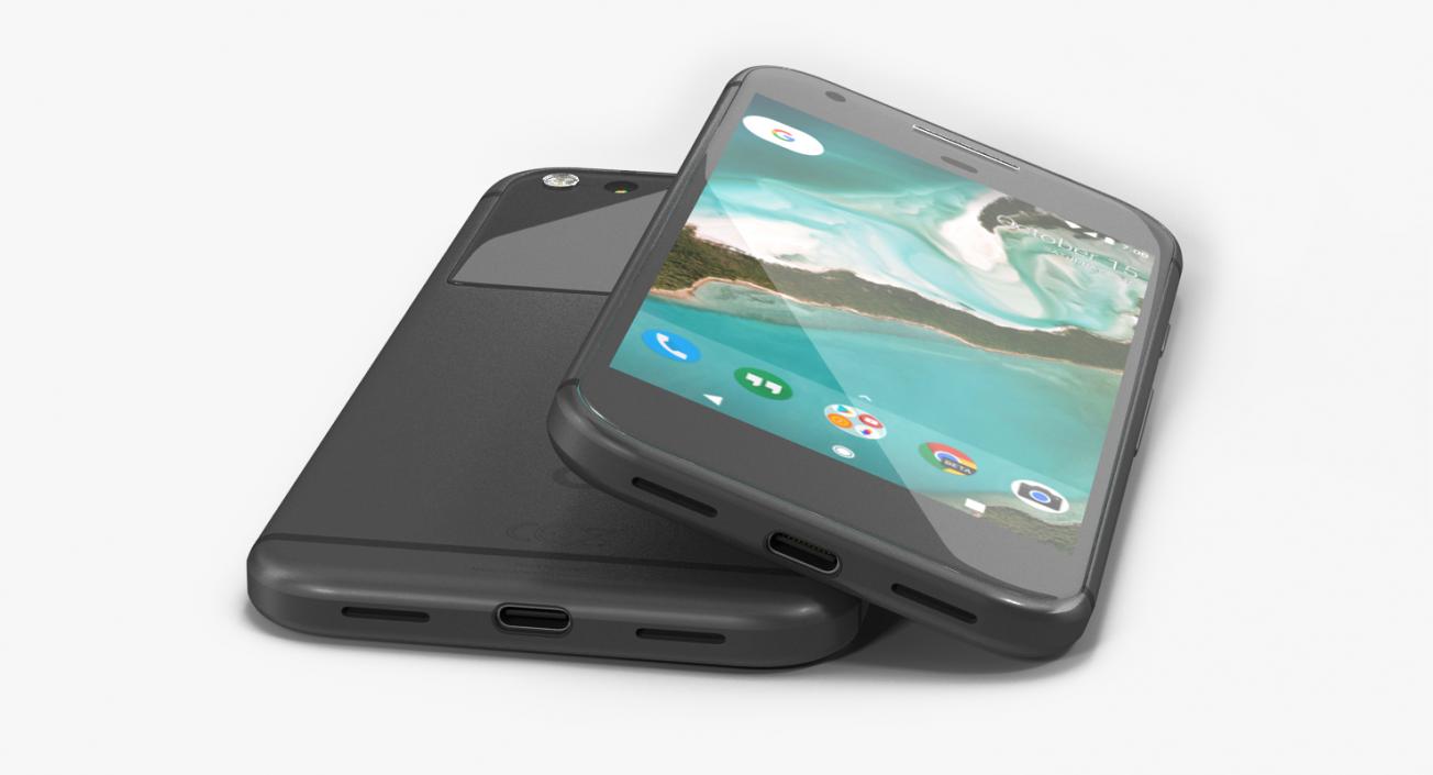 Google Pixel Phone Quite Black Set 3D model