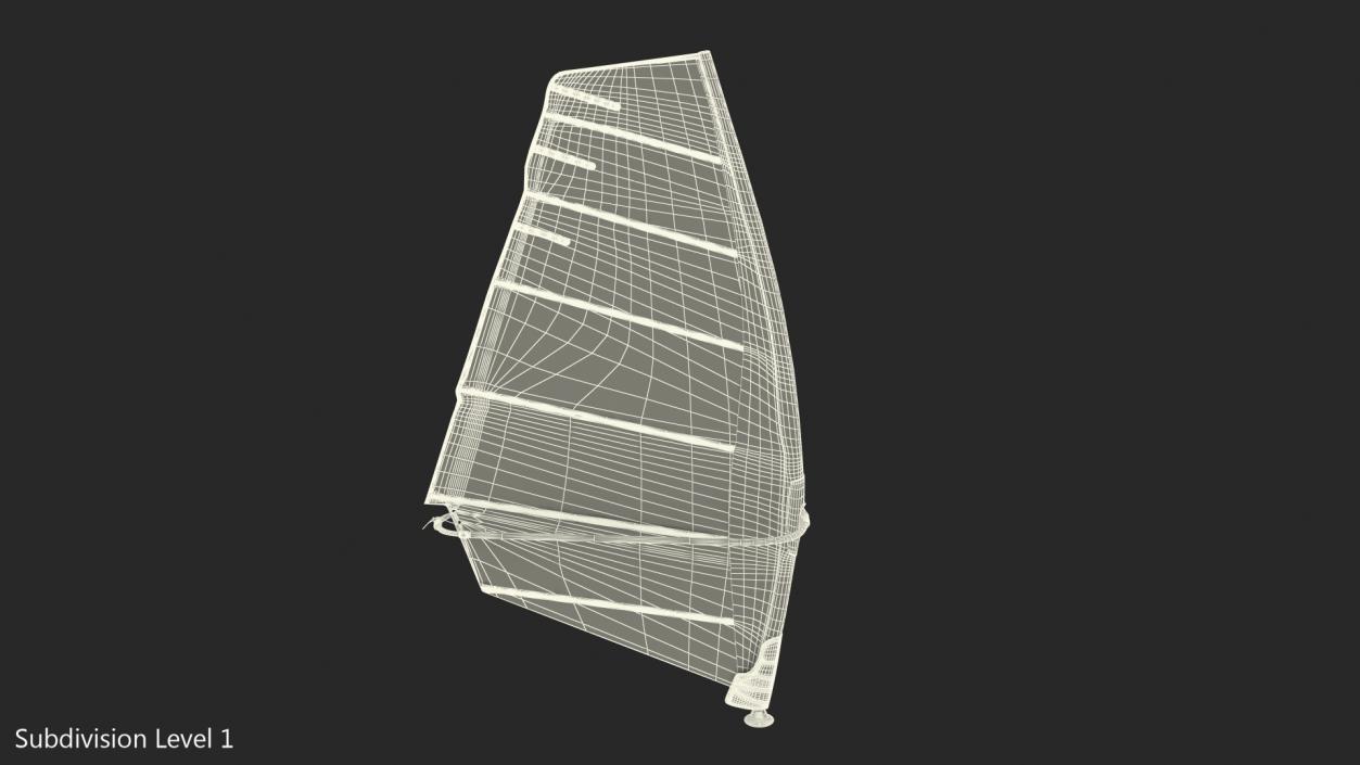 3D Sport Windsurf Mast Sail and Boom model