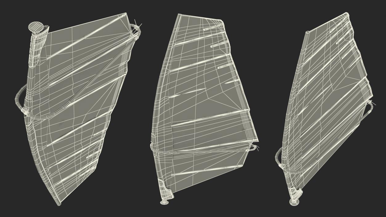 3D Sport Windsurf Mast Sail and Boom model