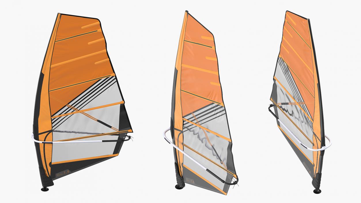 3D Sport Windsurf Mast Sail and Boom model