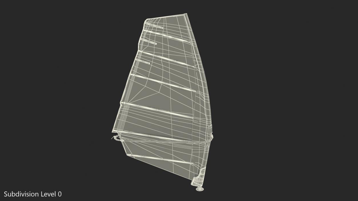 3D Sport Windsurf Mast Sail and Boom model