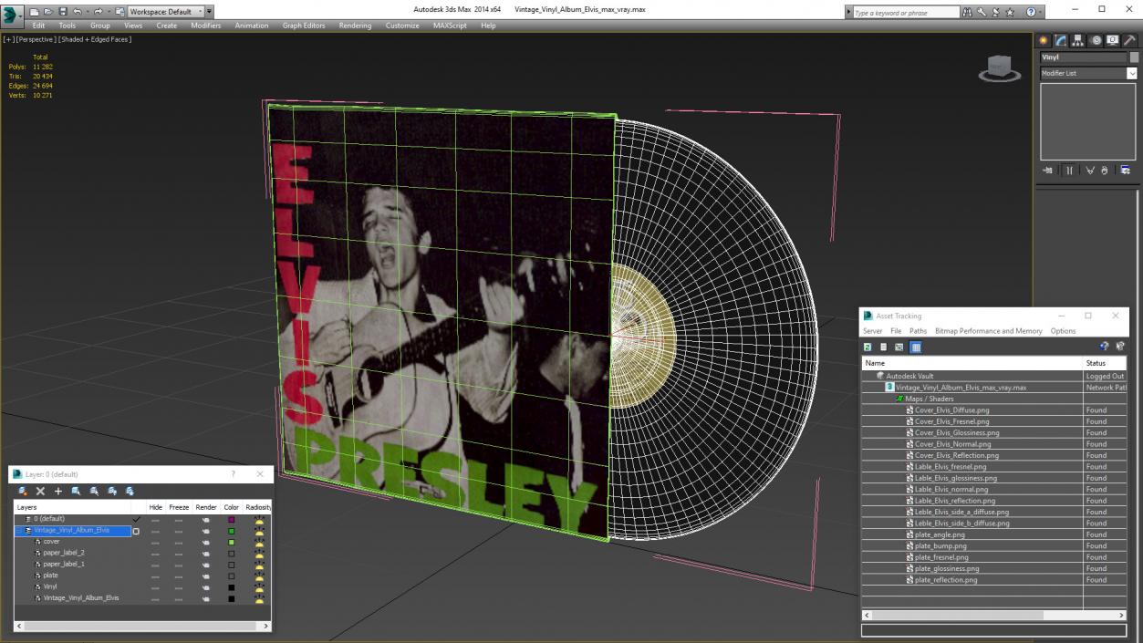 3D model Vintage Vinyl Album Elvis