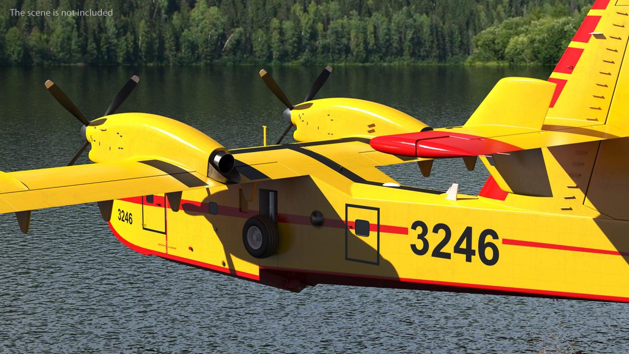 Canadair D415 Amphibious Water Bomber Flight 3D model