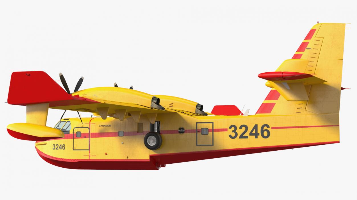 Canadair D415 Amphibious Water Bomber Flight 3D model