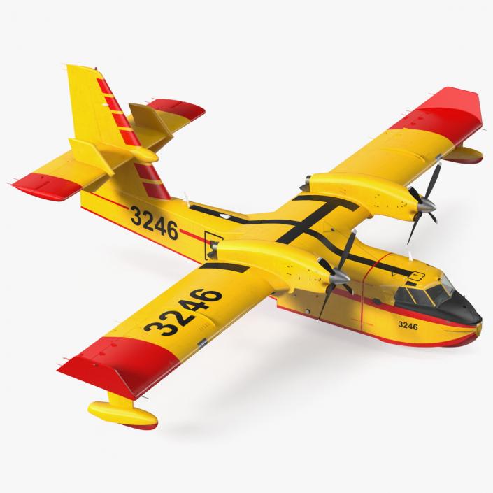 Canadair D415 Amphibious Water Bomber Flight 3D model