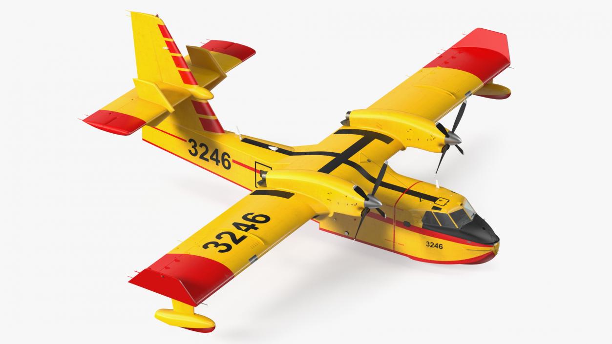 Canadair D415 Amphibious Water Bomber Flight 3D model