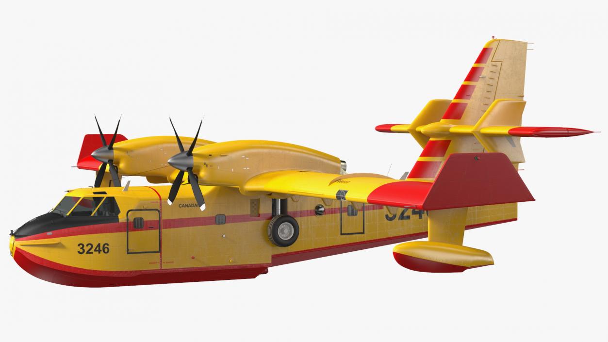 Canadair D415 Amphibious Water Bomber Flight 3D model