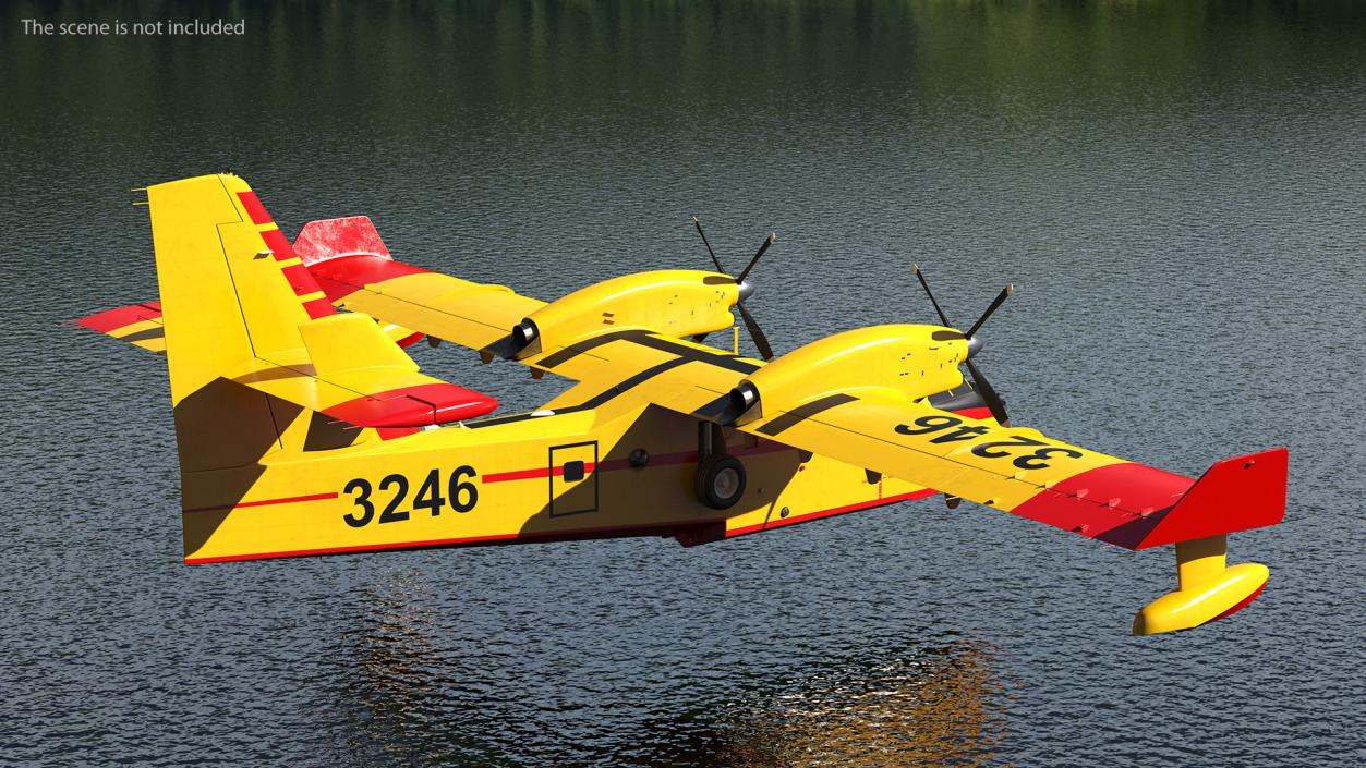 Canadair D415 Amphibious Water Bomber Flight 3D model