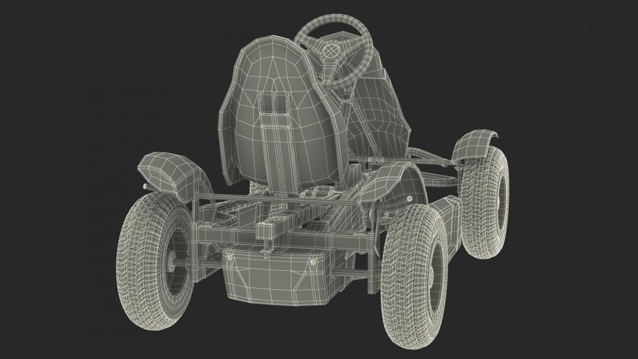 3D Pedal Kart with Race Frame Grey