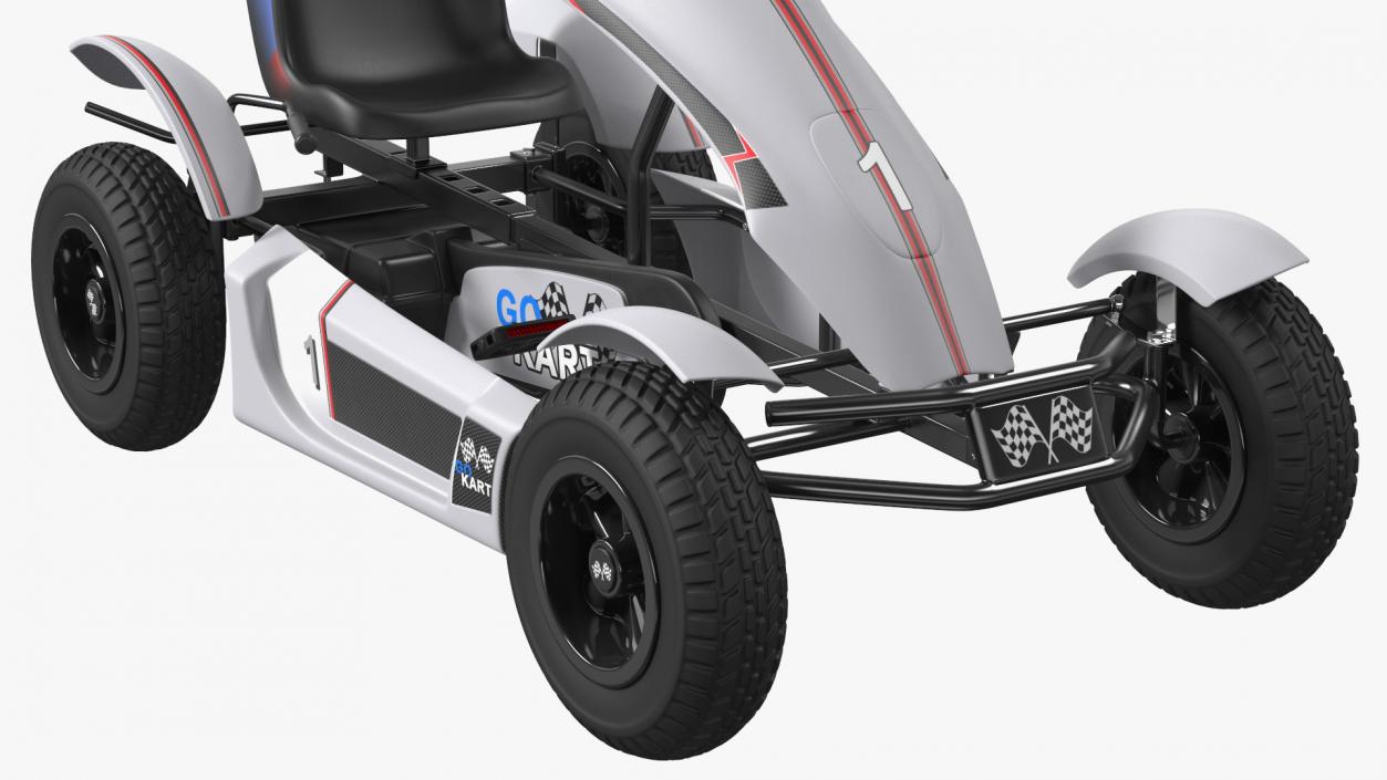 3D Pedal Kart with Race Frame Grey