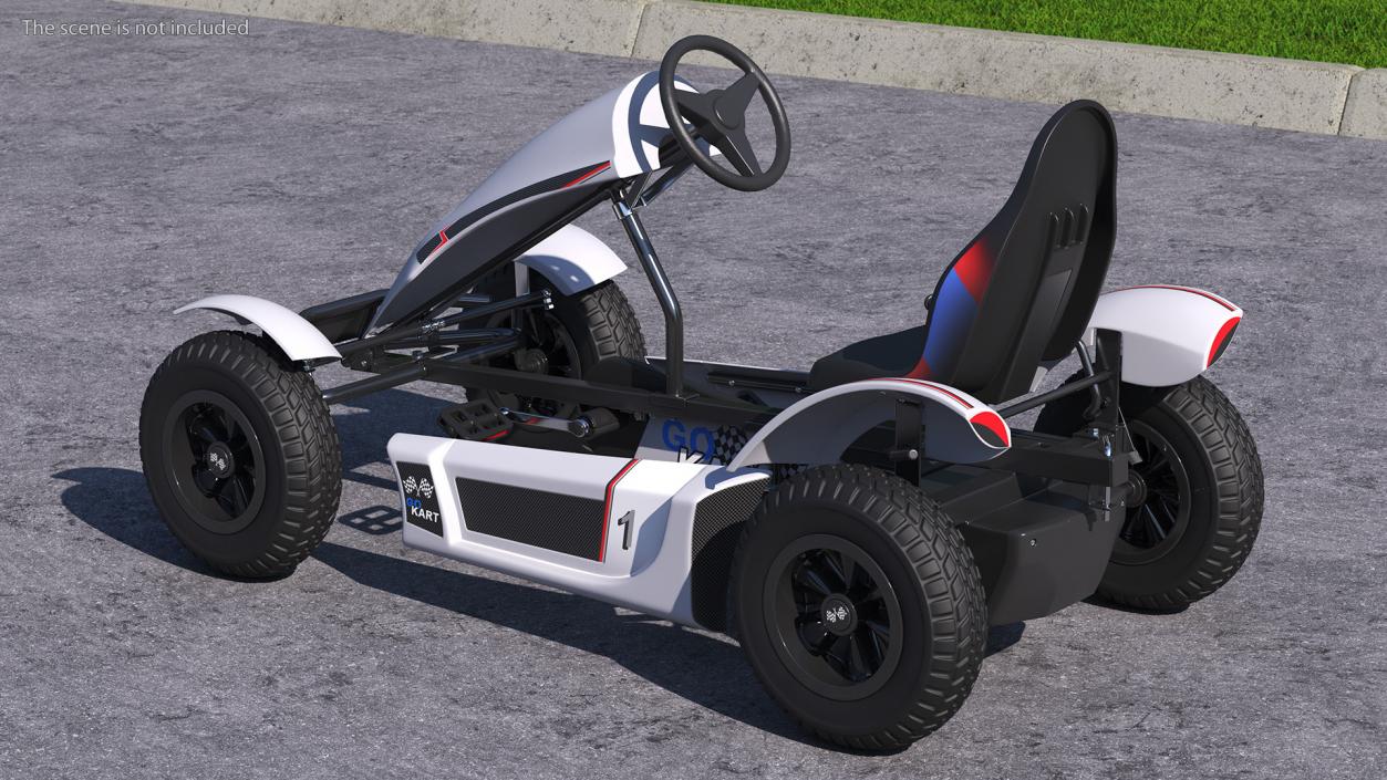 3D Pedal Kart with Race Frame Grey