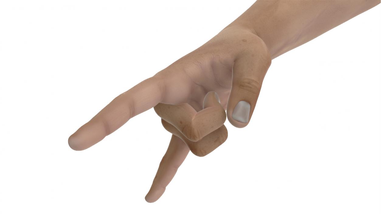 Tanned Man Hand Heavy Metal Pose 3D