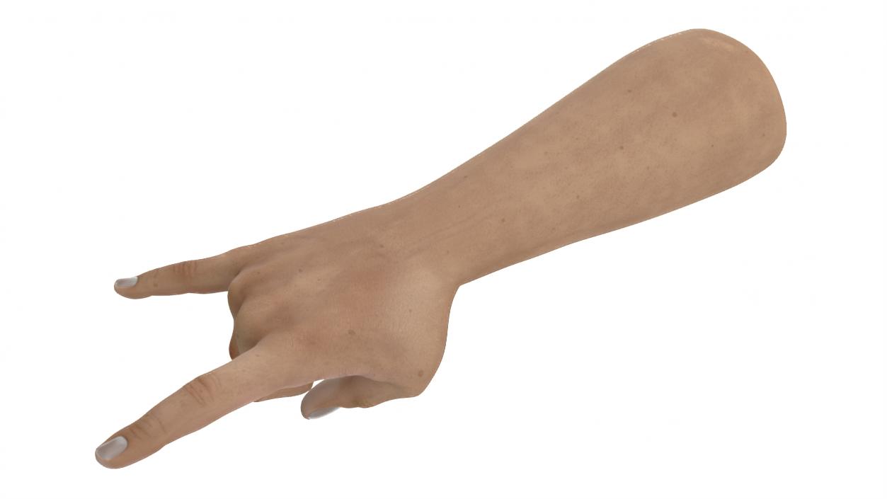 Tanned Man Hand Heavy Metal Pose 3D