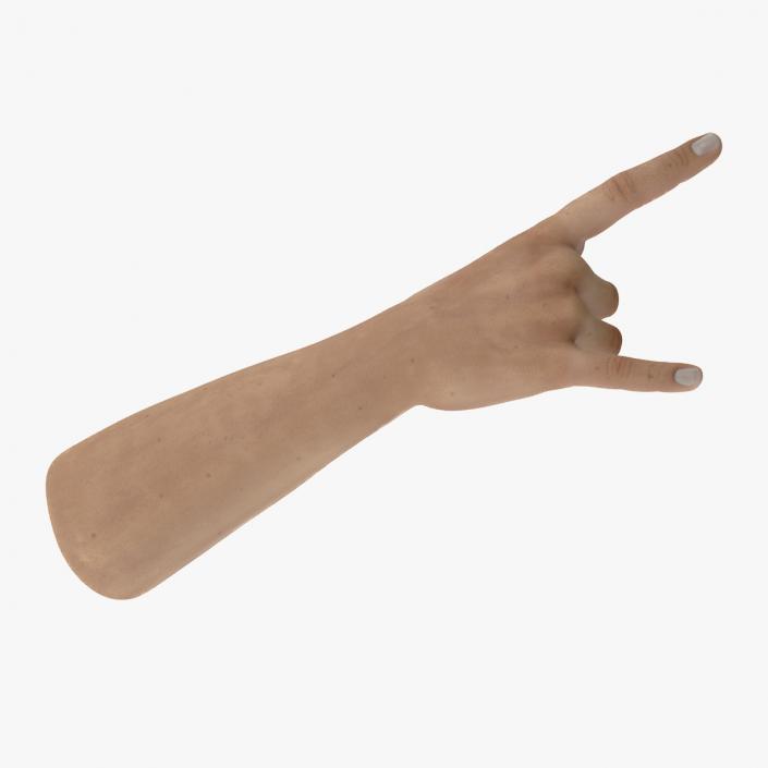 Tanned Man Hand Heavy Metal Pose 3D