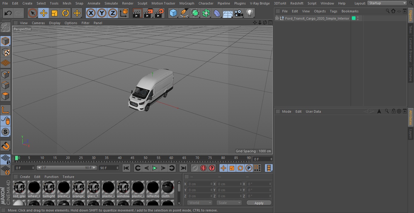 Ford Transit Cargo 2020 Simple Interior 3D model