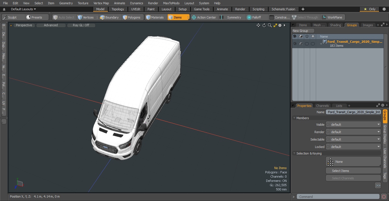 Ford Transit Cargo 2020 Simple Interior 3D model