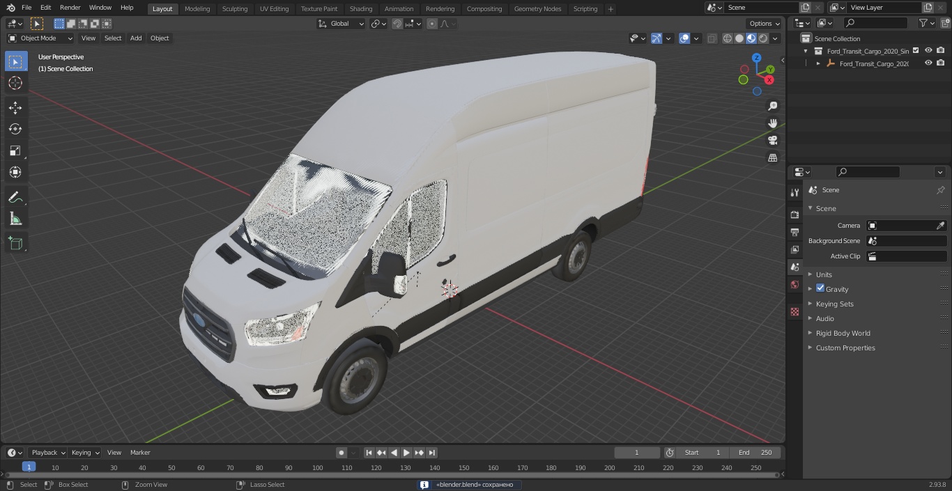 Ford Transit Cargo 2020 Simple Interior 3D model