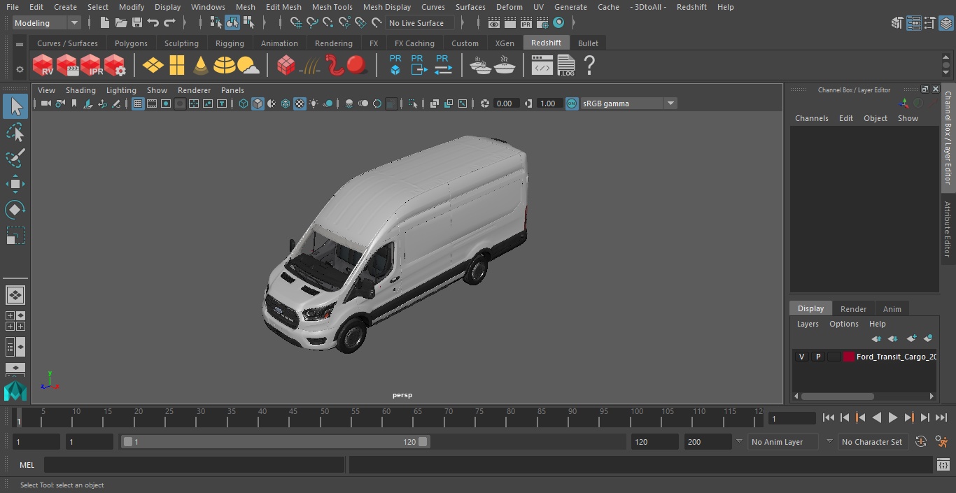 Ford Transit Cargo 2020 Simple Interior 3D model